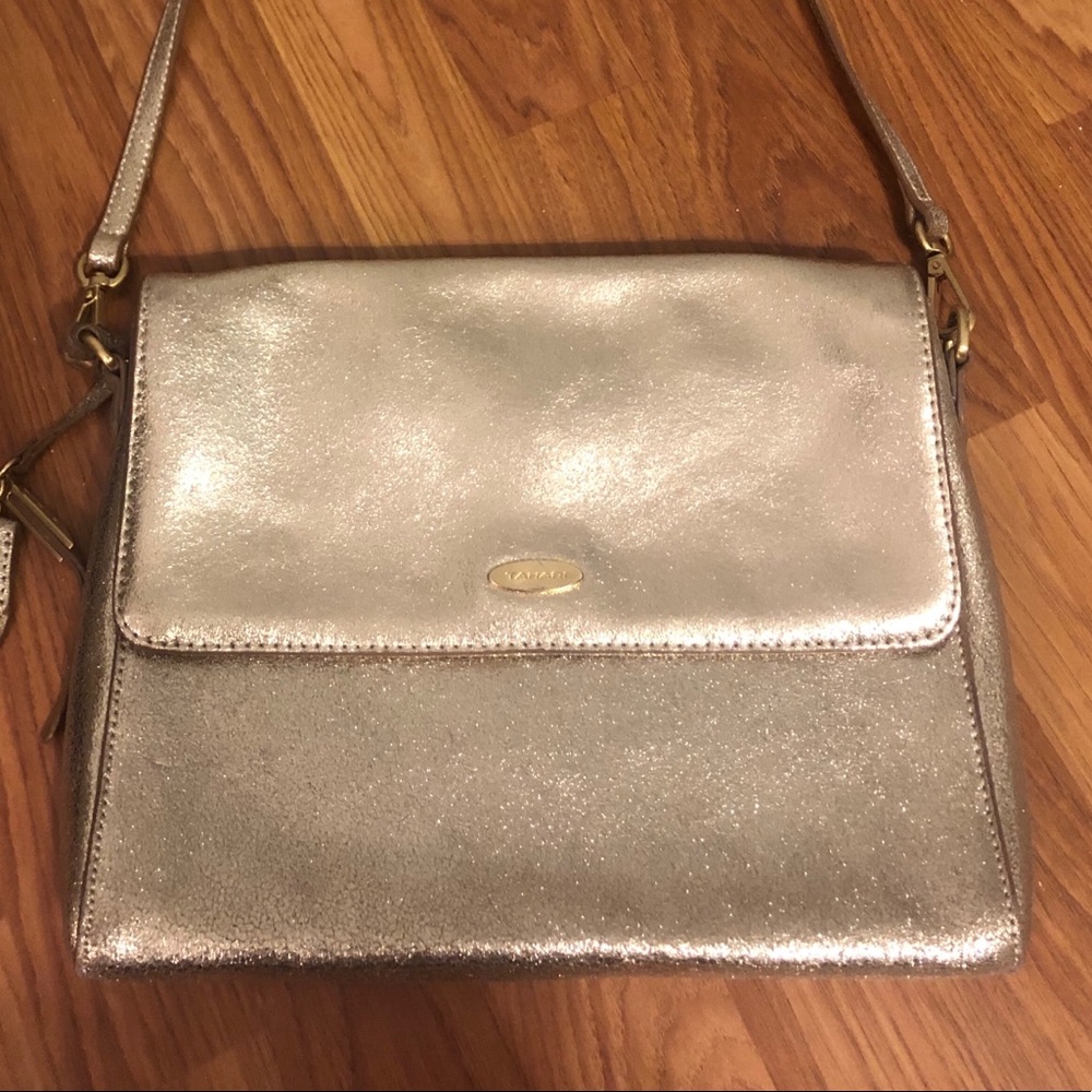 Tahari Gold Leather Crossbody